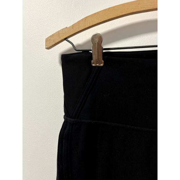 Athleta Black Yoga Leggings Side Cut Out Mesh-Hem Size M - Picture 4 of 9